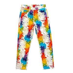 Fashion Jeans Classic Designer Colorful Paint Splatter Jeans NWOT Size 30